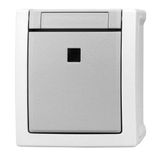 Push button illuminated, neutral base, NO, VISIO IP54