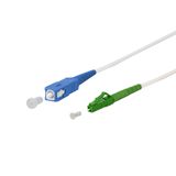 OpDAT patch cord SC-S/LC-S APC OS2, white, 2.0 m