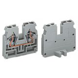 2-conductor end terminal block without push-buttons with fixing flange