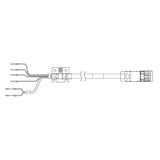 1S series servo motor power cable, 10 m, with brake, 400 V: 7.5 kW R8A19016E