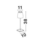 Sandy Dark Grey Die-Casting Aluminium & Acrylic LED 2 Watt 207Lm 3000K IP54 Beam Angle 62O DC 5 Volt Switch On/Off USB Wire D: 11 W: 11 H: 38 cm