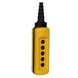 Pendant control station, Harmony XAC, empty, plastic, yellow, 5 cut-outs