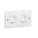 Synergy 4 Gang 2 Way 10AX Single Pole Plate Switch White