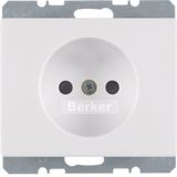 Socket outlet without earthing contact, Arsys, polar white glossy