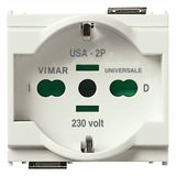 2P+E 16A universal outlet white