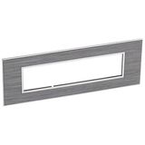 British standard plate Arteor square version 8 modules - wood grey oak