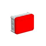 T 100 RO-LGR Junction box with entries, red cover 150x116x67