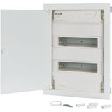 Hollow wall compact distribution board, 2-rows, super-slim sheet steel door