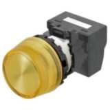 M22N Indicator, Plastic projected, Yellow, Yellow, 24 V, push-in termi