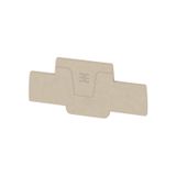 End and partition plate for terminals, 82 mm x 2 mm, dark beige