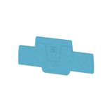End and partition plate for terminals, 82 mm x 2 mm, blue