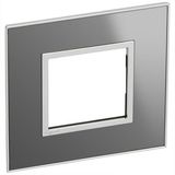 French and German standard plate square version 2 modules - reflective stainless steel