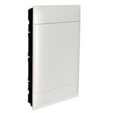 Practibox S flush-mounting DIN cabinet for dry wall - 3 rows of 18 modules - White door - Earth terminal blocks