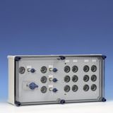 Light+power distribution enclosure 63A 4p 4xDII-4xDII+busbar