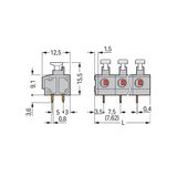 PCB terminal block push-button 1.5 mm² gray