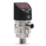 Allen-Bradley 836P-D2NFGB10PA-D4 Solid-State Pressure Sensor, Standard, Display/Push-button, Switch, 0 psi (0 bar), 1/4 NPT Female, 100 psi (6.89 bar), Gauge, 1xPNP x 1 Analog(4-20 mA) IO-Link, 4-Pin DC Micro(M12), IO Link Enabled