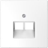 Central plate for RJ45 insert, 2-gang, lotus white, System Design