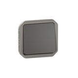 Plexo 10A waterproof switch or two-way switch to be fitted with a case or an anthracite finish support plate