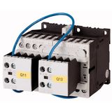 Reversing contactor combination, 380 V 400 V: 4 kW, 24 V DC, DC operation