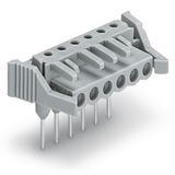 Female connector for rail-mount terminal blocks 0.6 x 1 mm pins angled