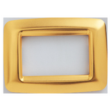 PLAYBUS YOUNG PLATE - IN METALLISEE TECHNOPOLYMER - SATIN FINISHING - 3 GANG - ANTIQUE GOLD - PLAYBUS
