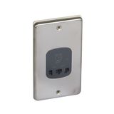 Synergy Authentic 230/120V AC Shaver Socket Brushed Stainless Steel