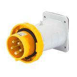 STRAIGHT FLUSH MOUNTING INLET - IP67 - 2P+E 16A 100-130V 50/60HZ - YELLOW - 4H - SCREW WIRING