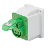 10° ANGLED SURFACE-MOUNTING SOCKET-OUTLET - IP44 - 2P 32A 20-25V and 40-50V 401-500HZ - GREEN - 11H - SCREW WIRING