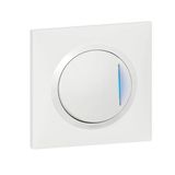 Single push button with indicator light dooxie one 6A 250V~ delivered with white square plate and claws