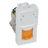 Arteor CAT 6A STP RJ45 Socket 1 Module Soft Alu with Orange Shutter