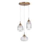 Satin Gold Metal  Clear Glass   LED E14 3x5 Watt 230 Volt  IP20 Bulb Excluded  D: 49 H: 120 cm Adjustable height