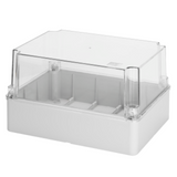 BOX FOR JUNCTIONS AND FOR ELECTRIC AND ELECTRONIC EQUIPMENT - WITH TRANSPARENT DEEP  LID - IP56 - INTERNAL DIMENSIONS 150X110 X140 - WITH SMOOTH WALLS
