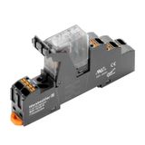 Relay module, 24 V AC, red LED, 1 CO contact (AgSnO) , 250 V AC, 10 A,