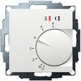 UP room controller, RAL9016 matt 55x55, 5-30C, AC 230V, 16 A relay output 1 NO contact, PWM / 2 point control, switch, TA, LED displays