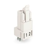 Socket for PCBs straight 2-pole white