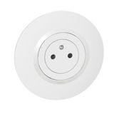 2P+E surface dooxie 16A power socket delivered with white round plate