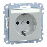 SCHUKO socket for special circuits with label, touch protection, plug-in terminals, light gray, System M