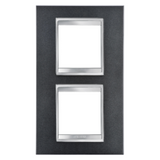 LUX INTERNATIONAL PLATE - IN PAINTED TECHNOPOLYMER - 2+2 MODULES VERTICAL  - SLATE - CHORUSMART