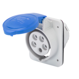10° ANGLED FLUSH-MOUNTING SOCKET-OUTLET HP - IP44/IP54 - 3P+N+E 16A 200-250V 50/60HZ - BLUE - 9H - SCREW WIRING