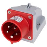 CEE-Wall mounted plug, 5-pole, 16A, 400V, IP44