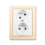 5513J-C02357 B1C1 Double socket outlet with earthing pins, shuttered, with turned upper cavity
