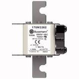 Fuse-link, high speed, 100 A, AC 690 V, compact size 1, 45 x 59 x 102 mm, aR, IEC, UL, single indicator