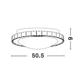 Chrome Metal White Glass & K9 Crystal LED E27 4x12 Watt 230 Volt IP20 Bulb Excluded D: 50.5 H: 9 cm