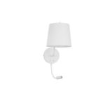 White Aluminium   White Fabric Shade   Switch On/Off   LED E27 1x12 Watt   LED 1x3 Watt 190Lm 230 Volt   3500K Bulb Excluded IP20  D: 20 W: 29 H: 59 cm Adjustable