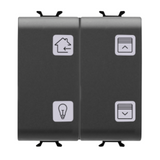 PUSH-BUTTON PANEL WITH INTERCHANGEABLE SYMBOLS - KNX - 4 CHANNELS - 2 MODULES - BLACK - CHORUS