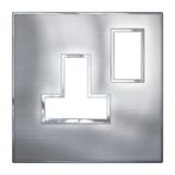 Plate Arteor - BS - square - for switched sockets 1-gang - stainless style