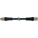 M12 Power male 0° / female 0° L-cod. PUR 5x1.5 bk UL/CSA+drag ch. 0.3m