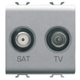 SOCKET-OUTLET TV-SAT - DIRECT - 2 MODULES - TITANIUM - CHORUSMART