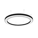 PASTRENGO 3 3000 192W 18.750lm 830 230V LED black Dali