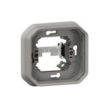 Plexo 1-station waterproof plate support for recessed mounting of modular mechanisms - gray